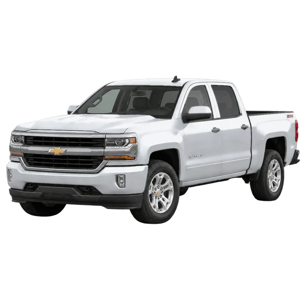 silver 2018 Chevrolet Silverado 1500 front three-quarter (facing left) view