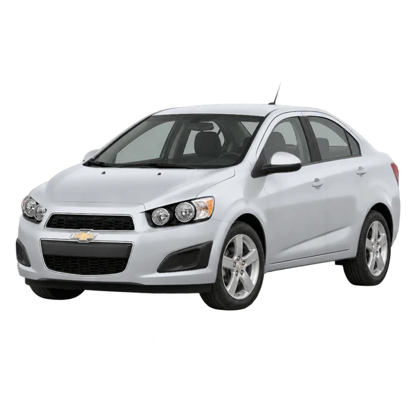 silver 2013 Chevrolet Sonic front three-quarter (facing left) view