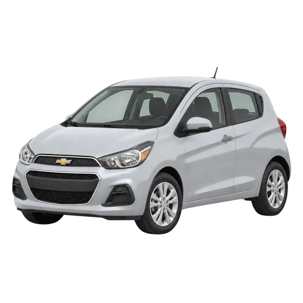 silver 2021 Chevrolet Spark front three-quarter (facing left) view