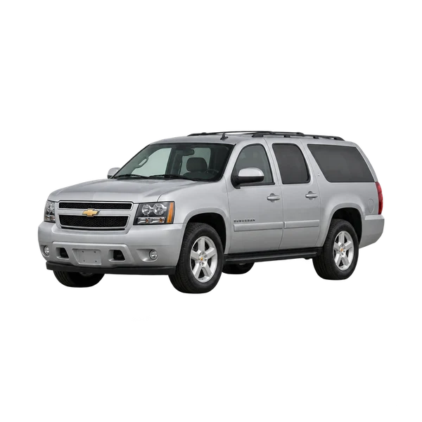 silver 2008 Chevrolet Suburban front three-quarter (facing left) view