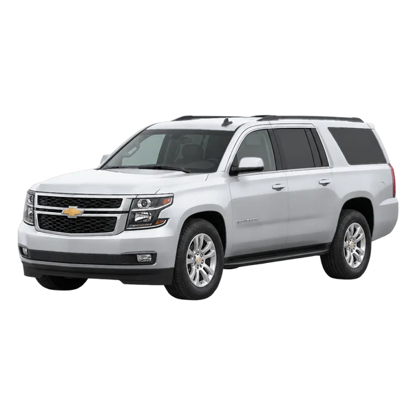 silver 2016 Chevrolet Suburban front three-quarter (facing left) view