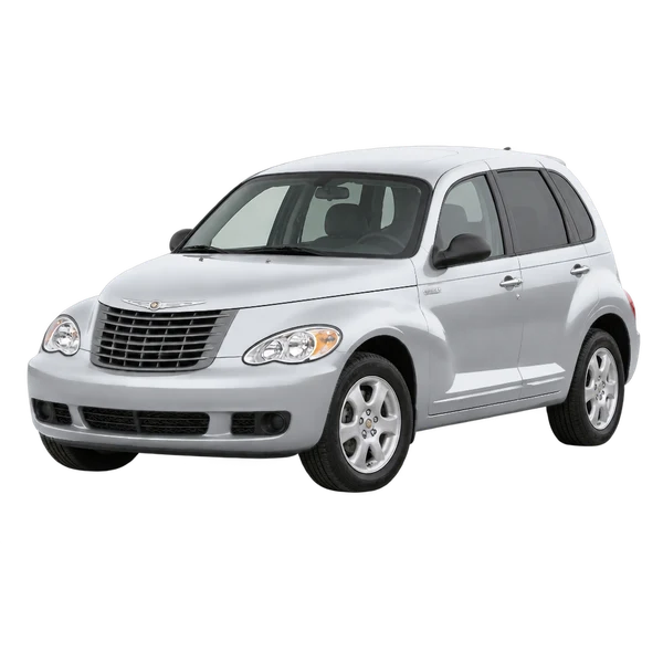 silver 2007 Chrysler PT Cruiser front three-quarter (facing left) view