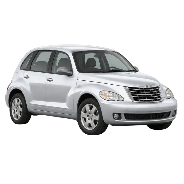 silver 2010 Chrysler PT Cruiser front three-quarter (facing left) view
