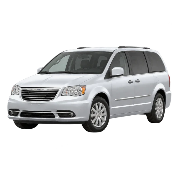 silver 2016 Chrysler Town & Country front three-quarter (facing left) view