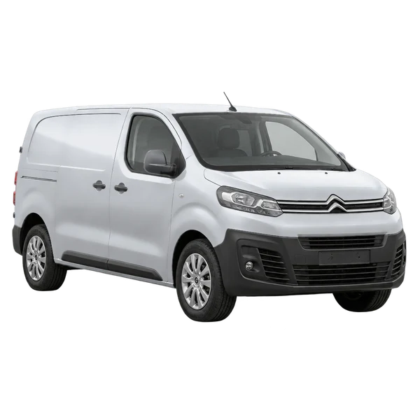 silver 2022 Citroën Jumpy front three-quarter (facing left) view