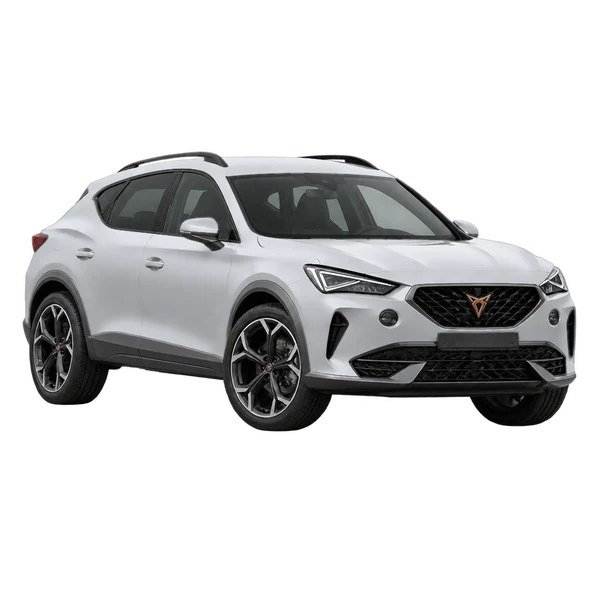 silver 2021 Cupra Formentor front three-quarter (facing left) view