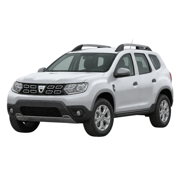 silver 2018 Dacia Duster front three-quarter (facing left) view