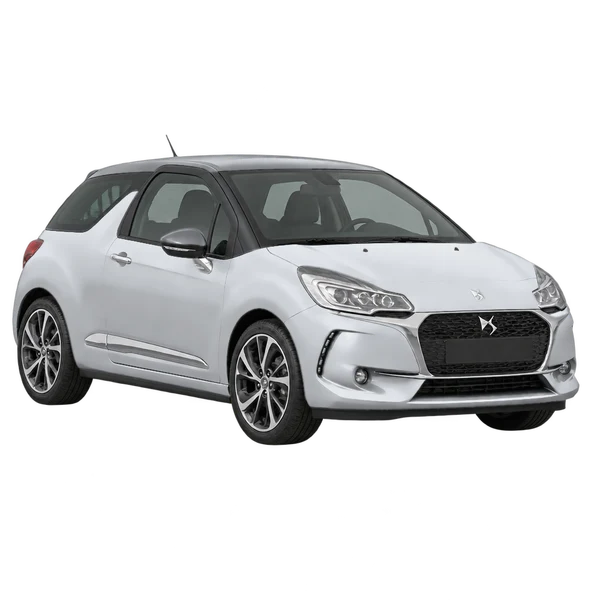 silver 2016 DS 3 front three-quarter (facing left) view