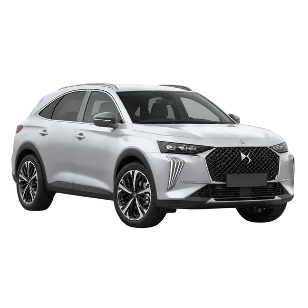 silver 2024 DS DS7 front three-quarter (facing left) view
