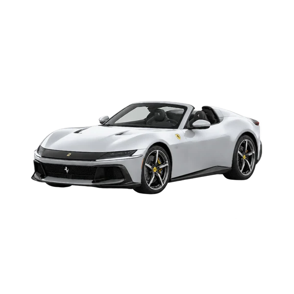 silver 2026 Ferrari 12Cilindri Spider front three-quarter (facing left) view