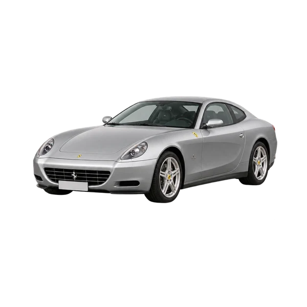 silver 2010 Ferrari 612 front three-quarter (facing left) view