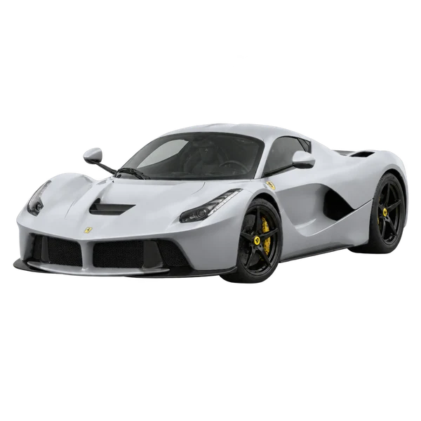 silver 2022 Ferrari Laferrari front three-quarter (facing left) view