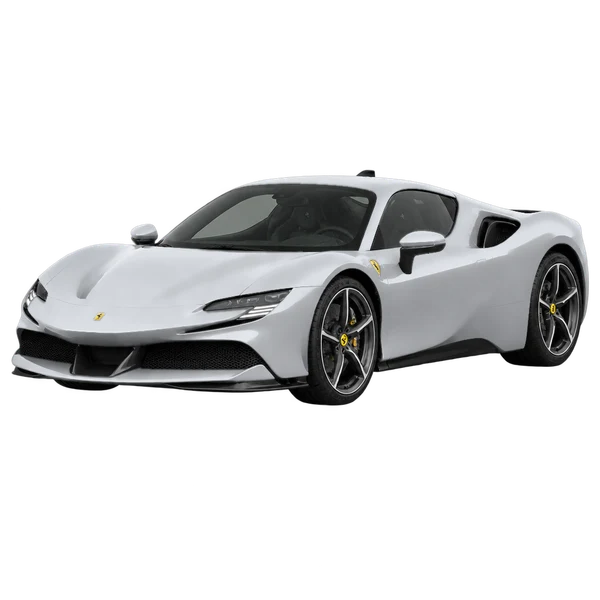 2023 FERRARI SF90 STRADALE — Front three-quarter (facing left), silver