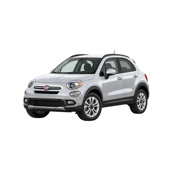 silver 2023 Fiat 500X front three-quarter (facing left) view