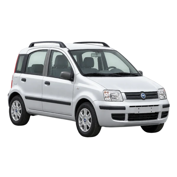 silver 2004 Fiat Panda front three-quarter (facing left) view