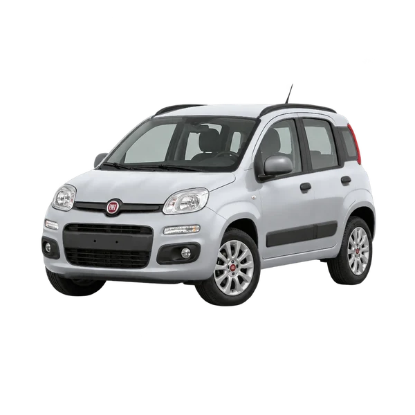 silver 2021 Fiat Panda front three-quarter (facing left) view
