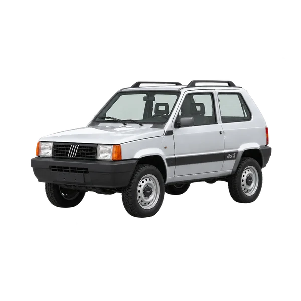 silver 1991 Fiat Panda 4X4 front three-quarter (facing left) view