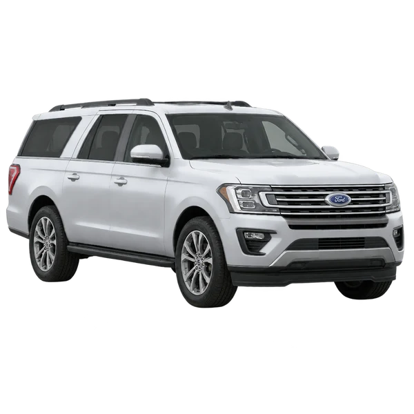 silver 2019 Ford Expedition MAX front three-quarter (facing left) view