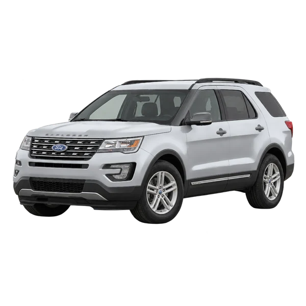 silver 2017 Ford Explorer front three-quarter (facing left) view
