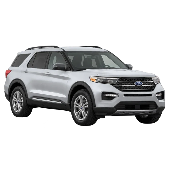 silver 2026 Ford Explorer front three-quarter (facing left) view
