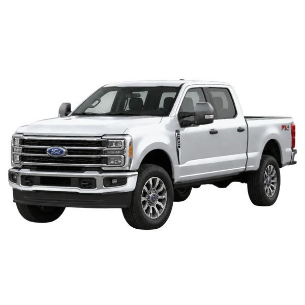 silver 2026 Ford F-250 front three-quarter (facing left) view
