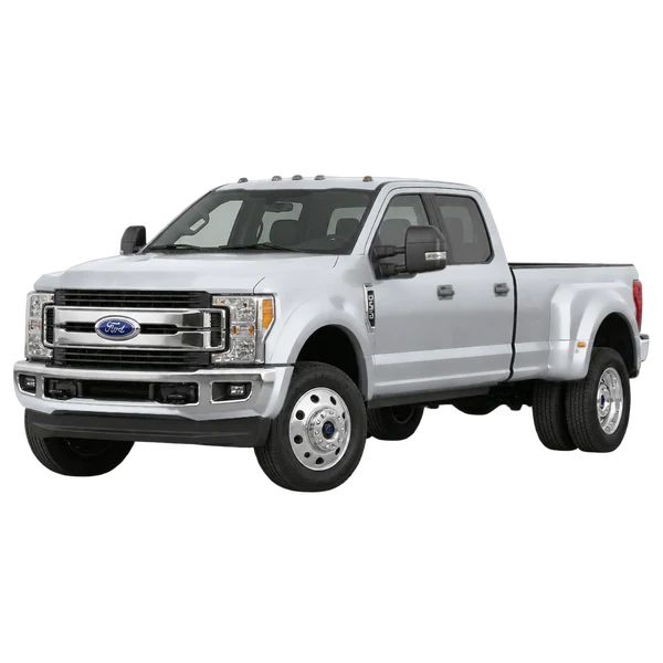 silver 2019 Ford F-450 front three-quarter (facing left) view