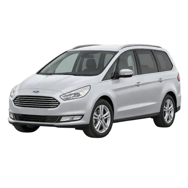 silver 2018 Ford Galaxy front three-quarter (facing left) view