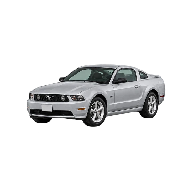 silver 2012 Ford Mustang front three-quarter (facing left) view