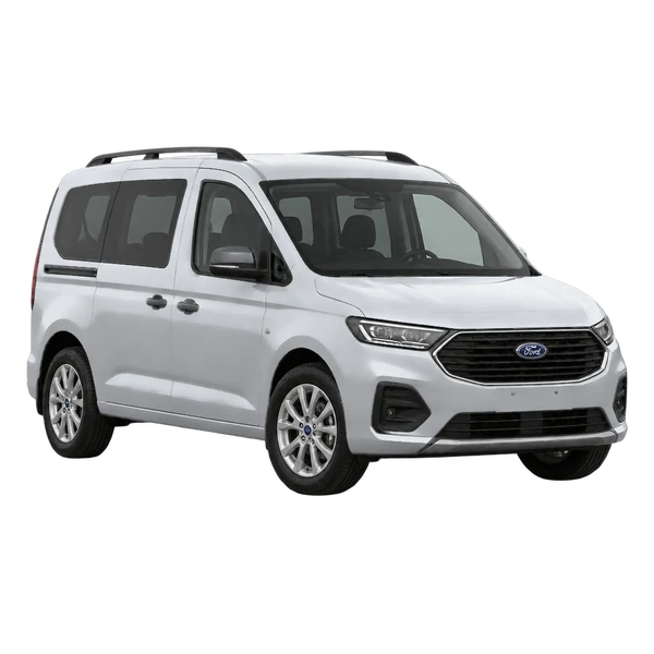 silver 2025 Ford Tourneo Connect front three-quarter (facing left) view
