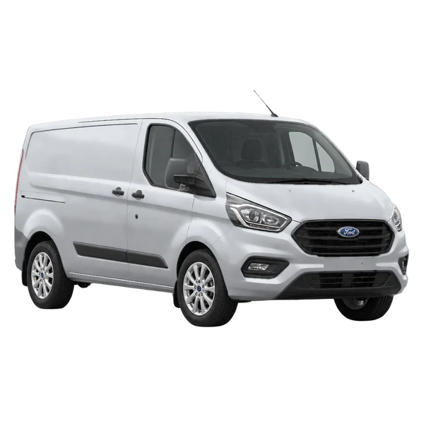 silver 2021 Ford Transit Custom front three-quarter (facing left) view