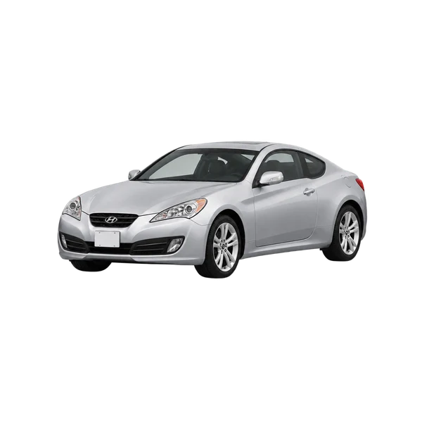 silver 2010 Genesis Coupe front three-quarter (facing left) view