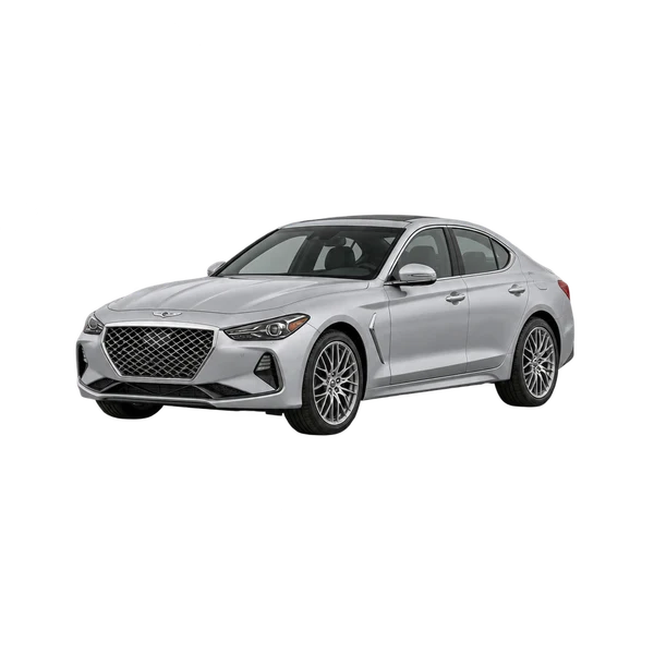 2019 GENESIS G70 — Front three-quarter (facing left), silver