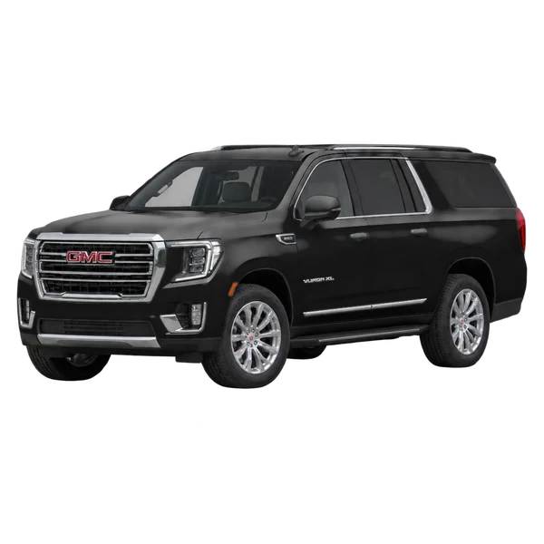 black 2026 GMC Yukon XL front three-quarter (facing left) view