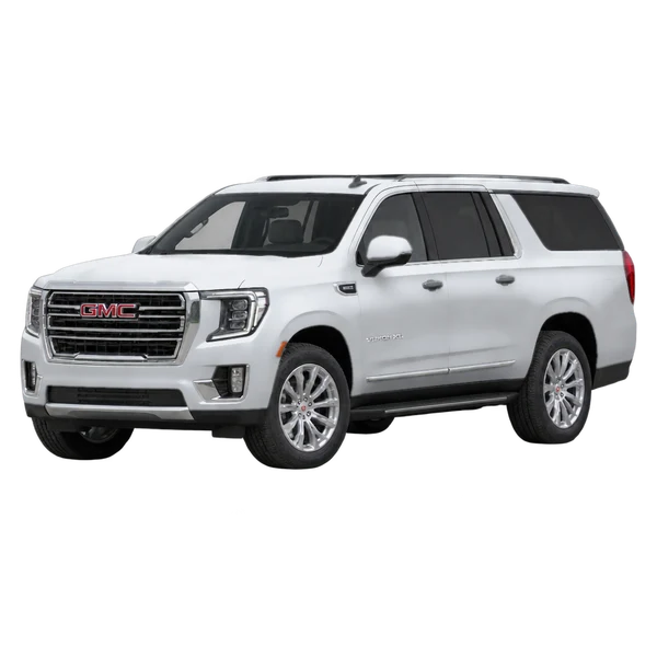 2027 GMC Yukon XL — Front three-quarter (facing left), silver
