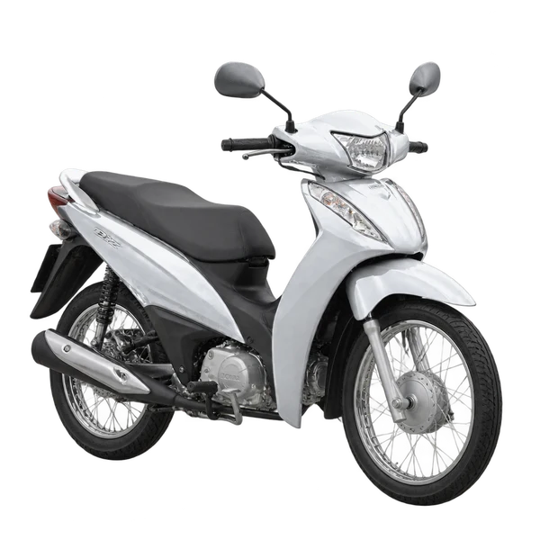 silver 2024 Honda BIZ front three-quarter (facing left) view