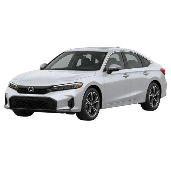 silver 2027 Honda Civic front three-quarter (facing left) view