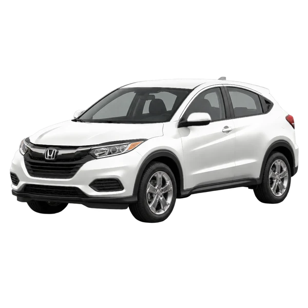 white 2019 Honda HR-V front three-quarter (facing left) view