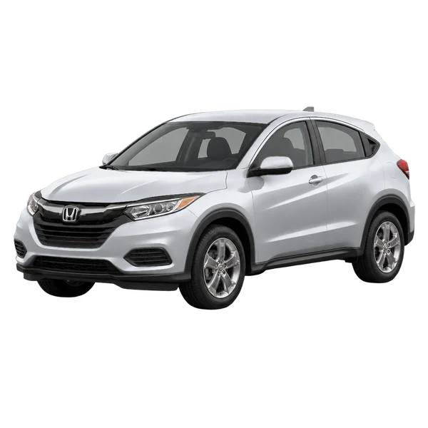 silver 2021 Honda HR-V front three-quarter (facing left) view