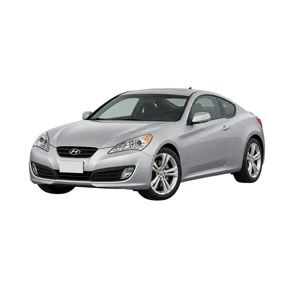 silver 2010 Hyundai Genesis Coupe front three-quarter (facing left) view