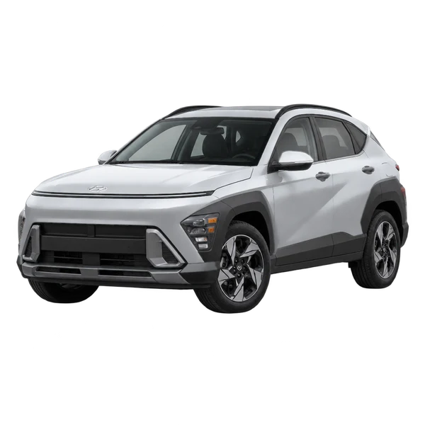 2027 HYUNDAI Kona — Front three-quarter (facing left), silver