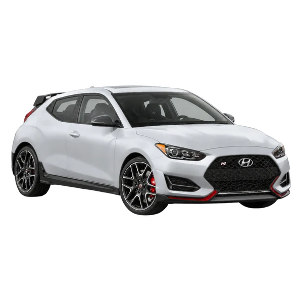 2022 HYUNDAI Veloster N — Front three-quarter (facing left), silver