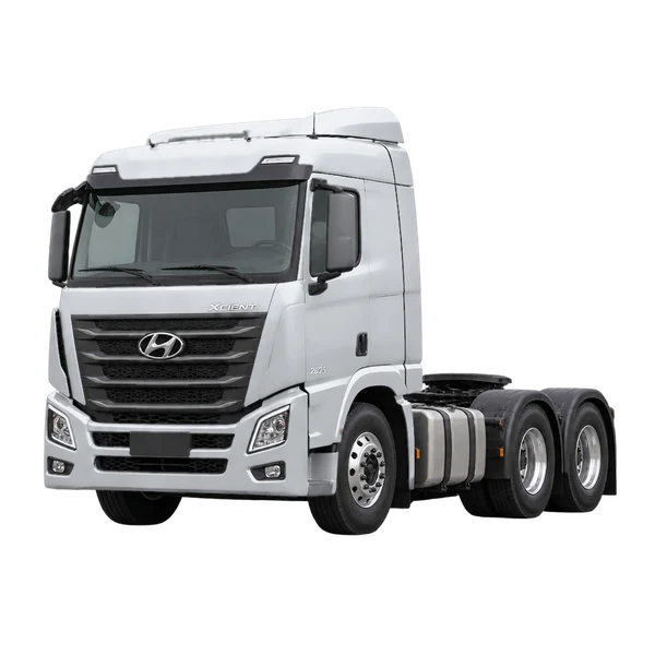 silver 2024 Hyundai Xcient front three-quarter (facing left) view