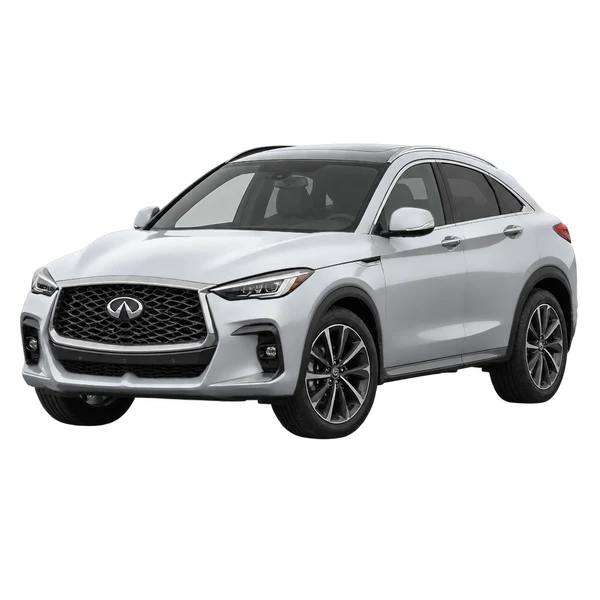 2026 INFINITI QX55 — Front three-quarter (facing left), silver