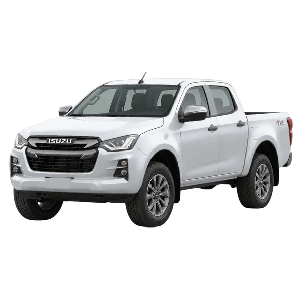 silver 2026 Isuzu D-Max front three-quarter (facing left) view