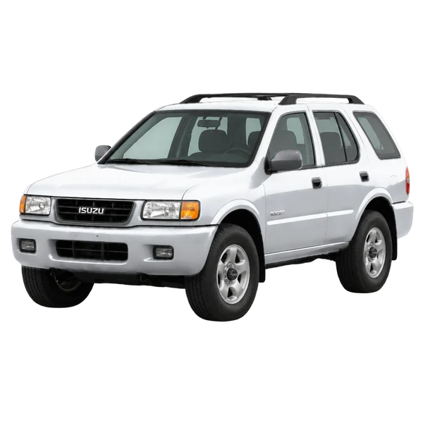 silver 2000 Isuzu Rodeo front three-quarter (facing left) view