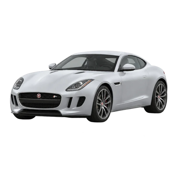 silver 2019 Jaguar F-Type front three-quarter (facing left) view