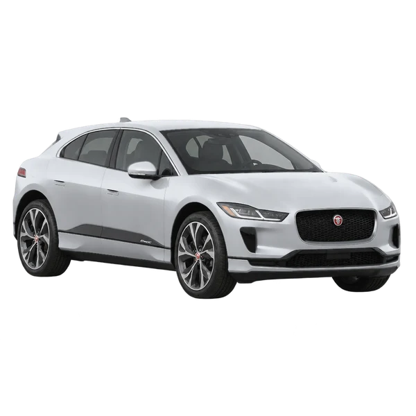 silver 2022 Jaguar I-Pace front three-quarter (facing left) view