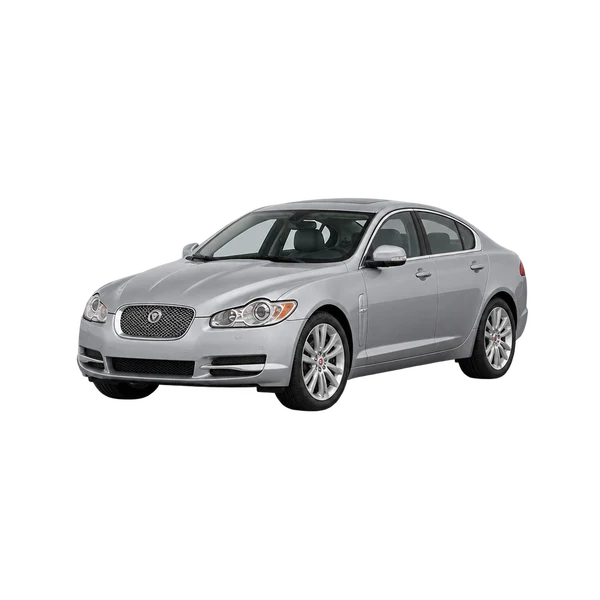 silver 2010 Jaguar XF Series front three-quarter (facing left) view