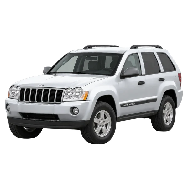 silver 2008 Jeep Grand Cherokee front three-quarter (facing left) view