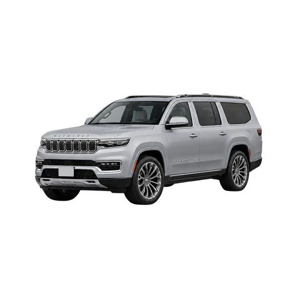2027 JEEP Grand Wagoneer L — Front three-quarter (facing left), silver